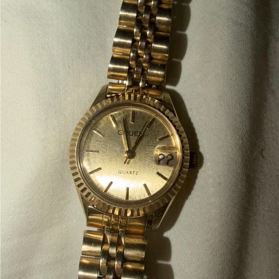 Vtg Gruen Precision Watch Fluted Bezel Jubilee Band Ladies Ofc13 New Battery